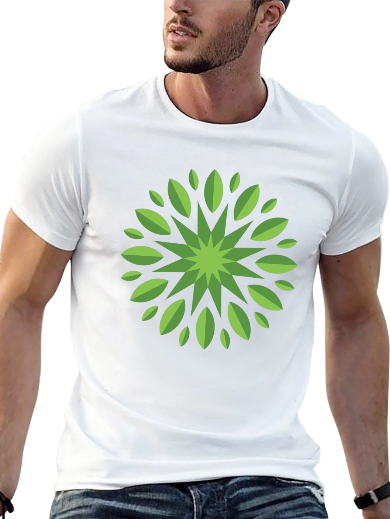 Leaf Mandala Graphic Tee - Stylish Black T-Shirt