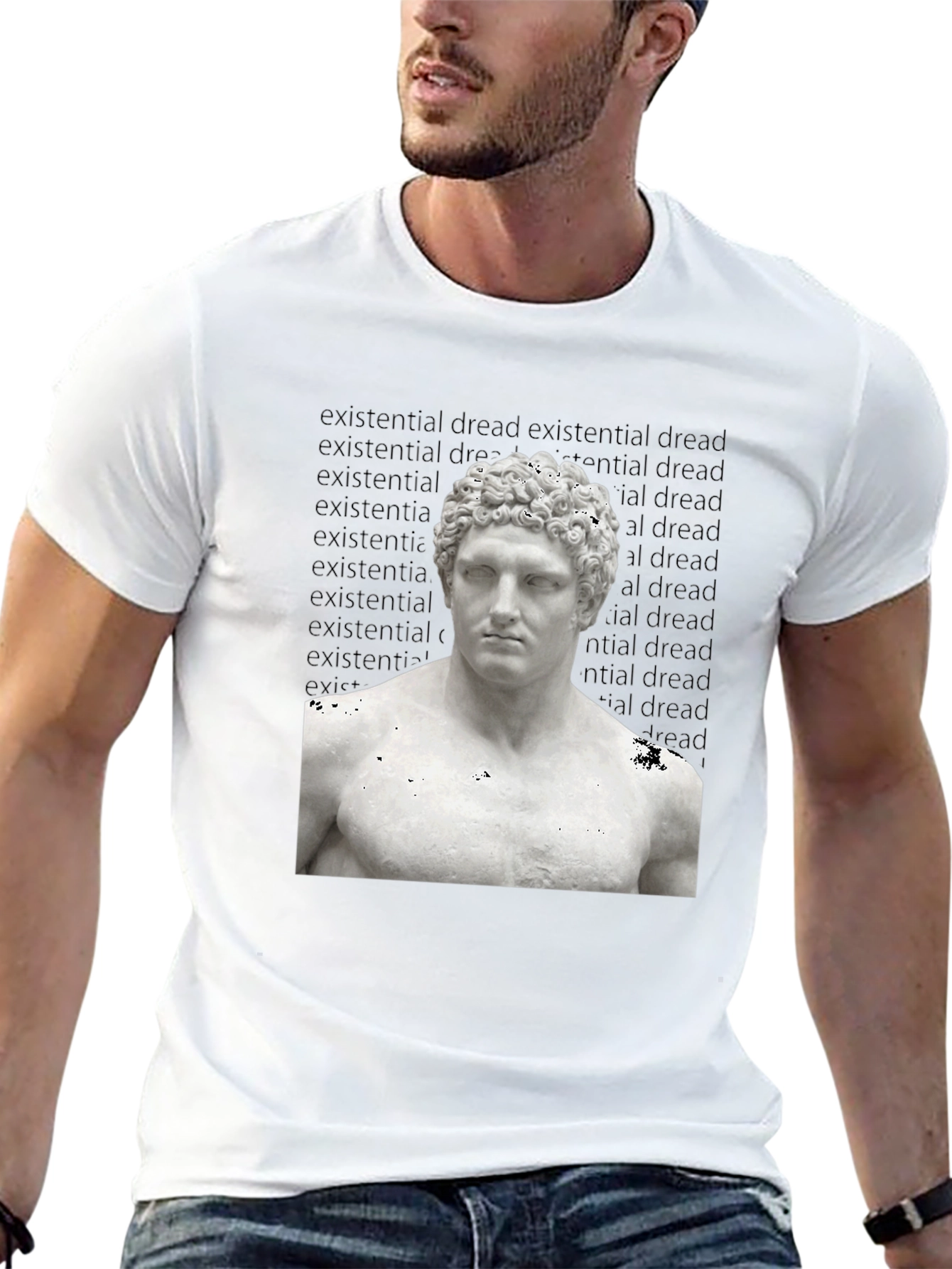 Existential Dread Statue Graphic T-Shirt