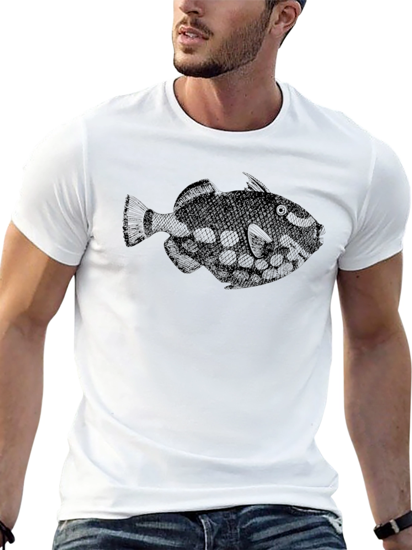 Cool Fish Graphic Black T-Shirt