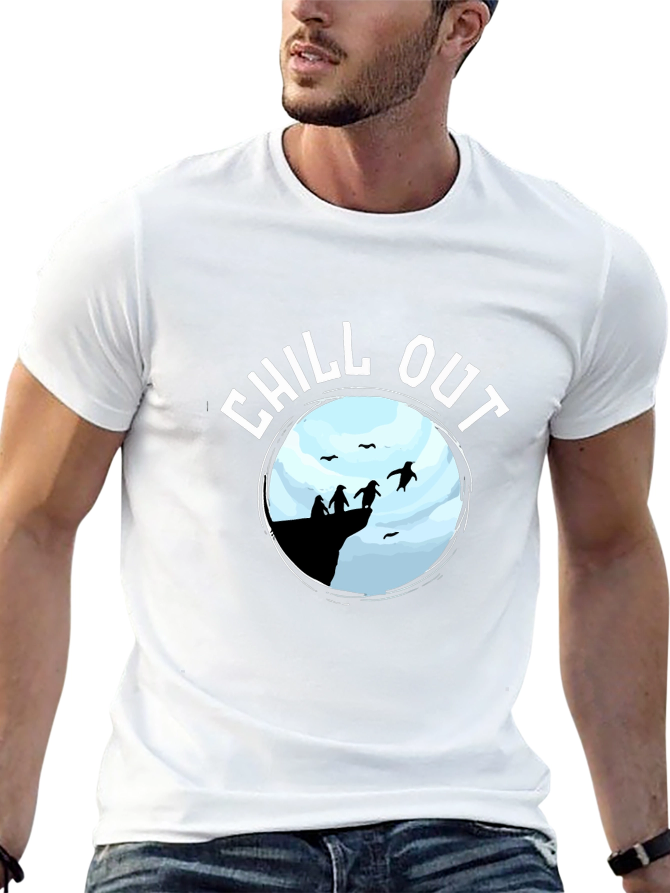 Chill Out Penguin Graphic T-Shirt