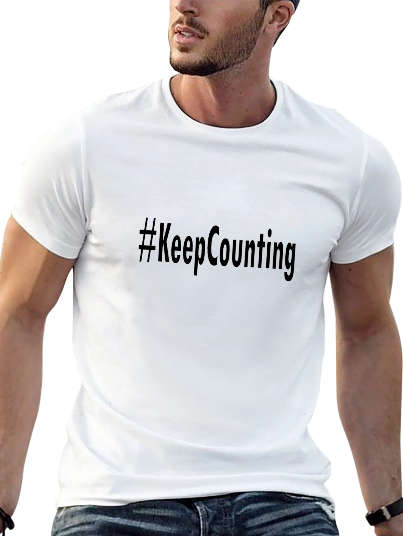 #KeepCounting Black Graphic Tee - Casual Comfort
