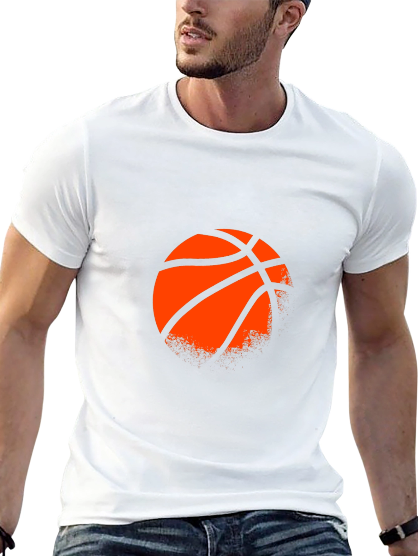 Basketball Graphic T-Shirt - Stylish Mens Black Tee
