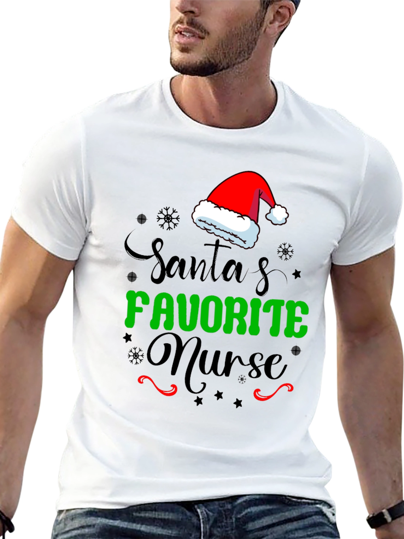 Santas Favorite Nurse T-Shirt - Christmas Tee