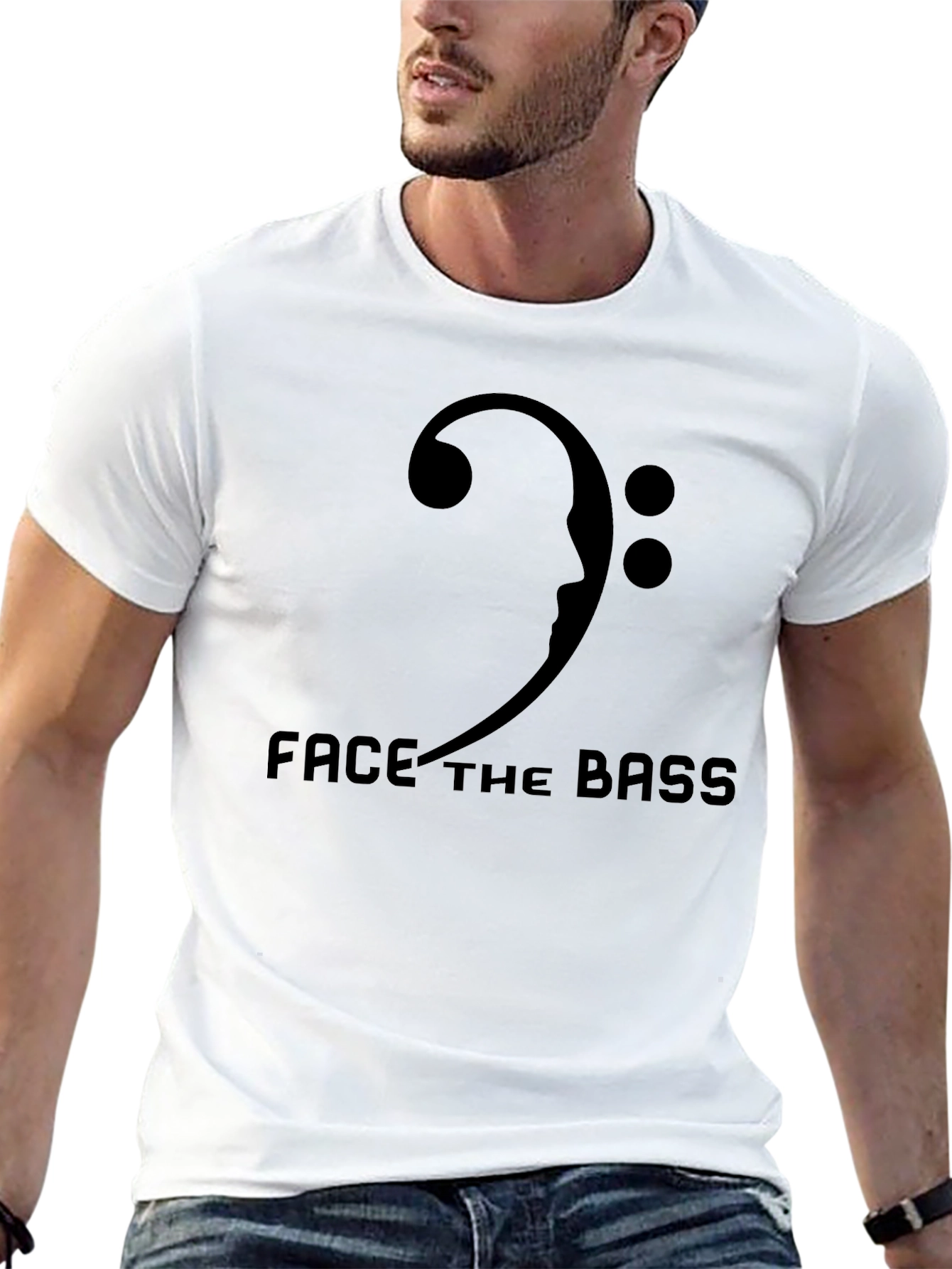Face the Bass Black Graphic T-Shirt
