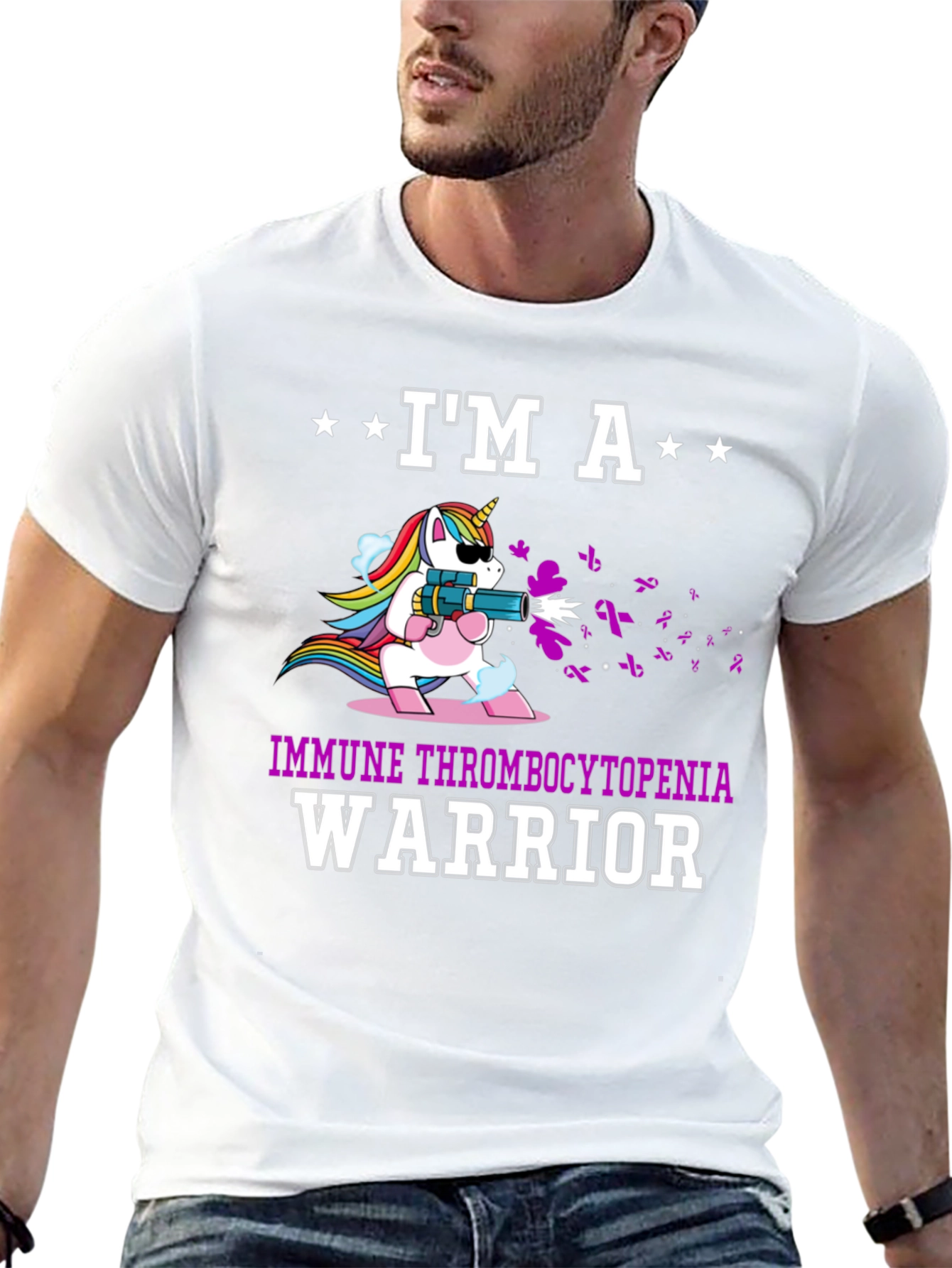 Immune Thrombocytopenia Warrior Unicorn T-Shirt