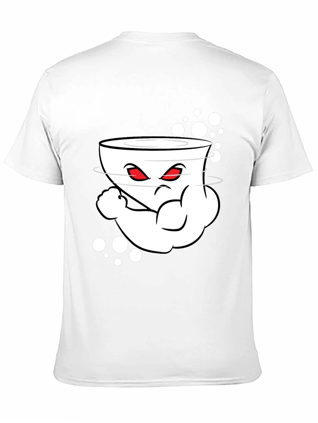 Mens Black Cartoon Graphic Crew Neck T-Shirt