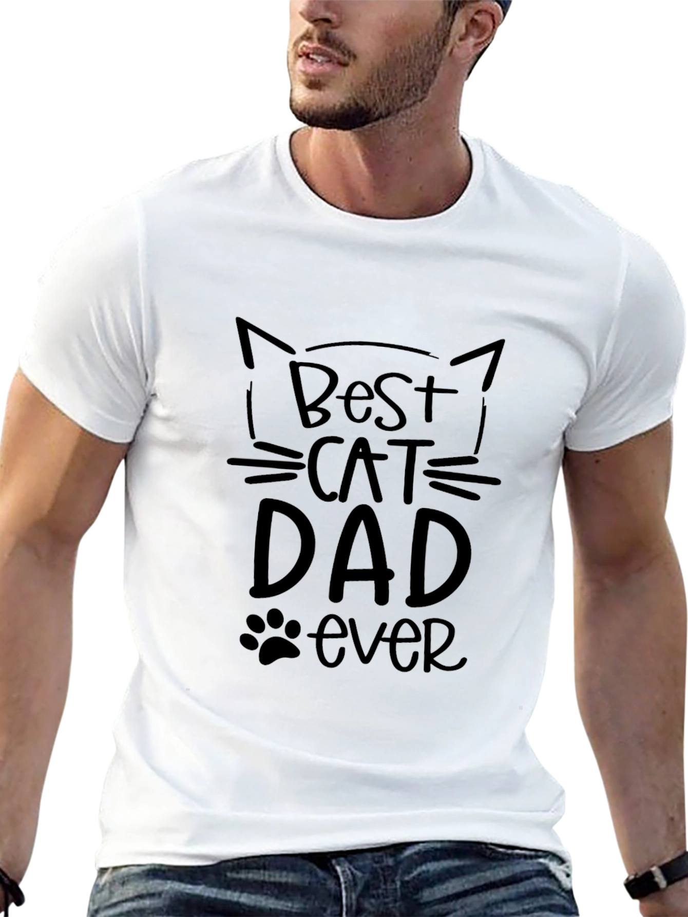 Best Cat Dad Ever Black T-Shirt