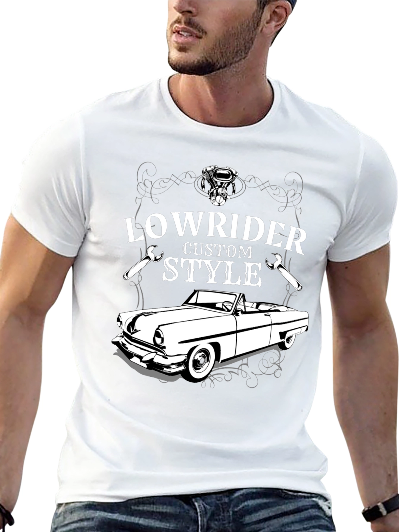 Lowrider Custom Style T-Shirt - Classic Car Design