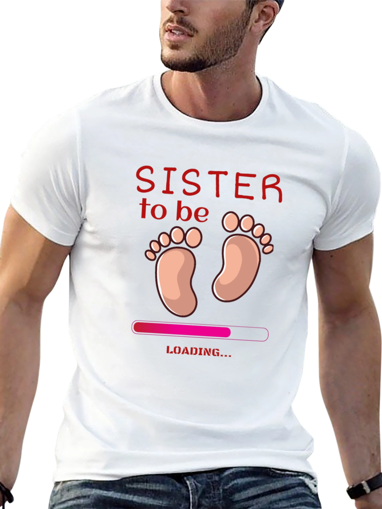 Sister To Be Loading Baby Feet Tee