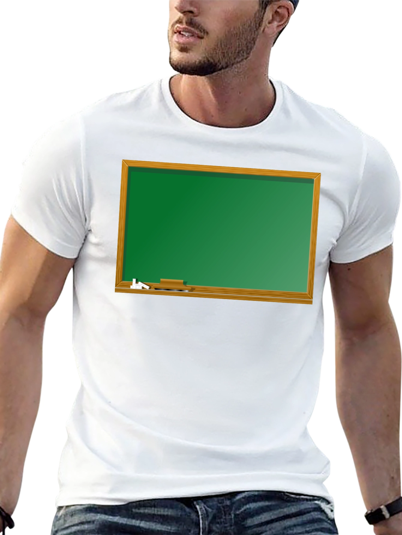 Black T-Shirt with Chalkboard Graphic