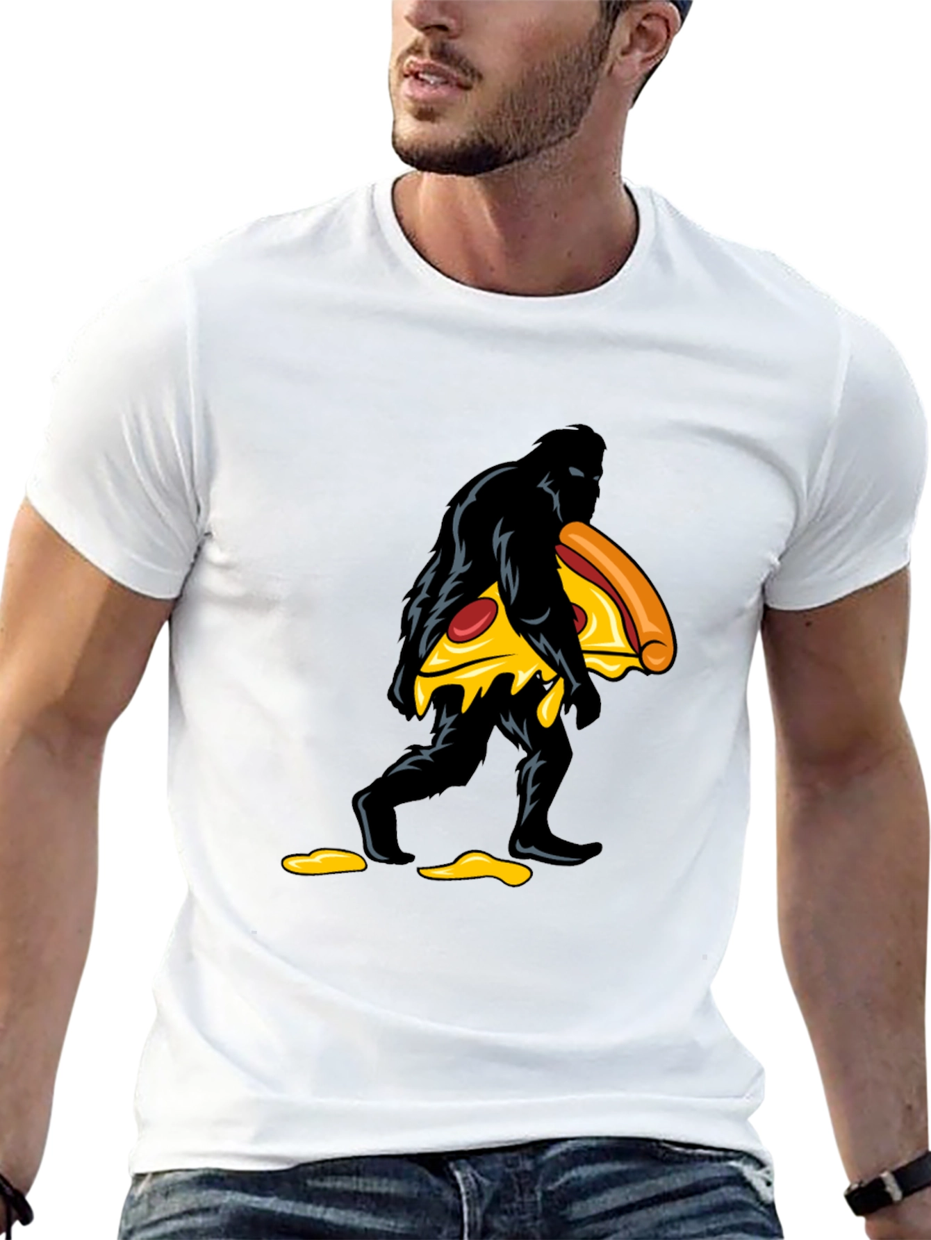 Pizza Bigfoot Black Graphic Tee