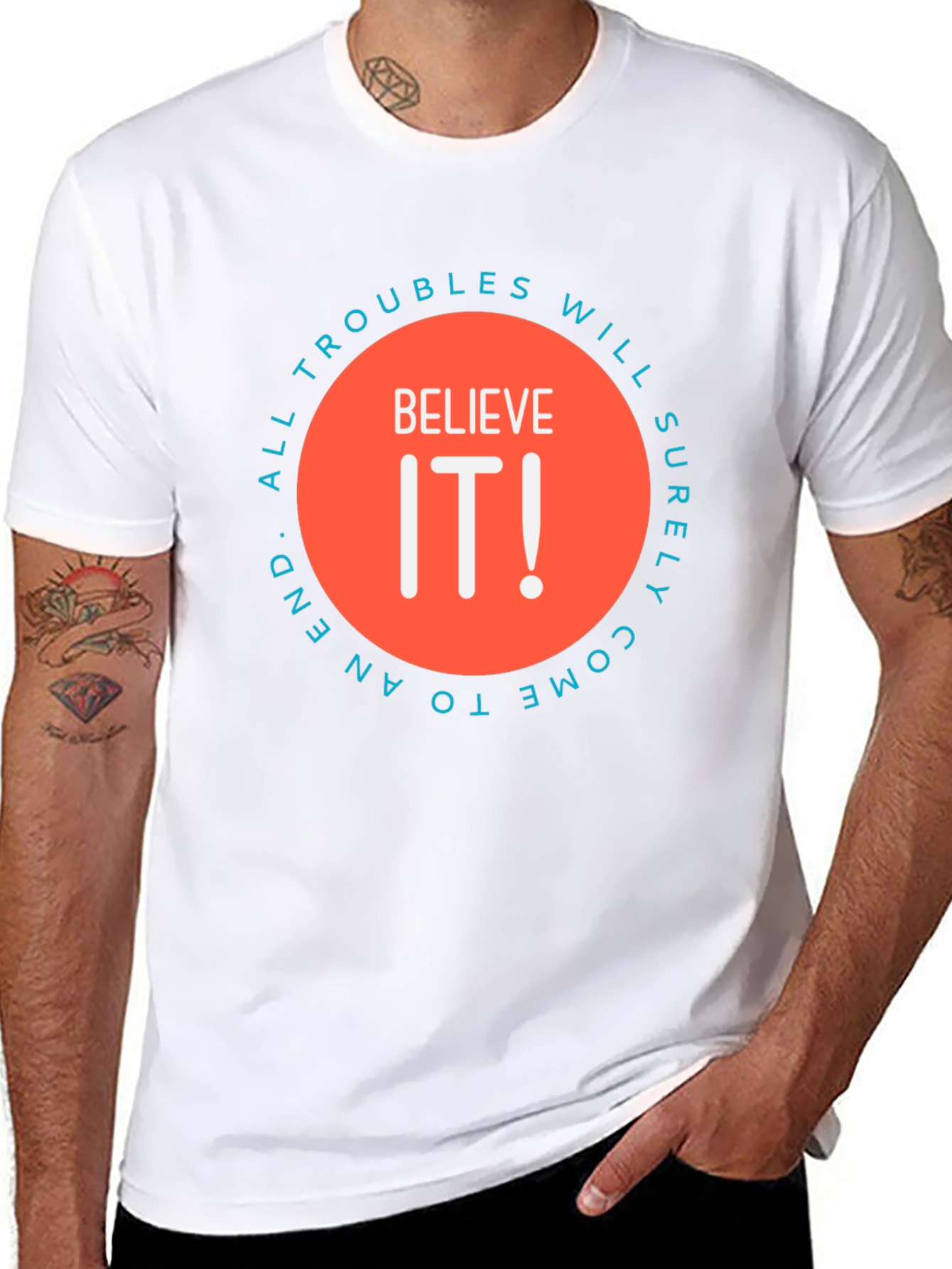 Believe It! Graphic Print Crew Neck T-Shirt