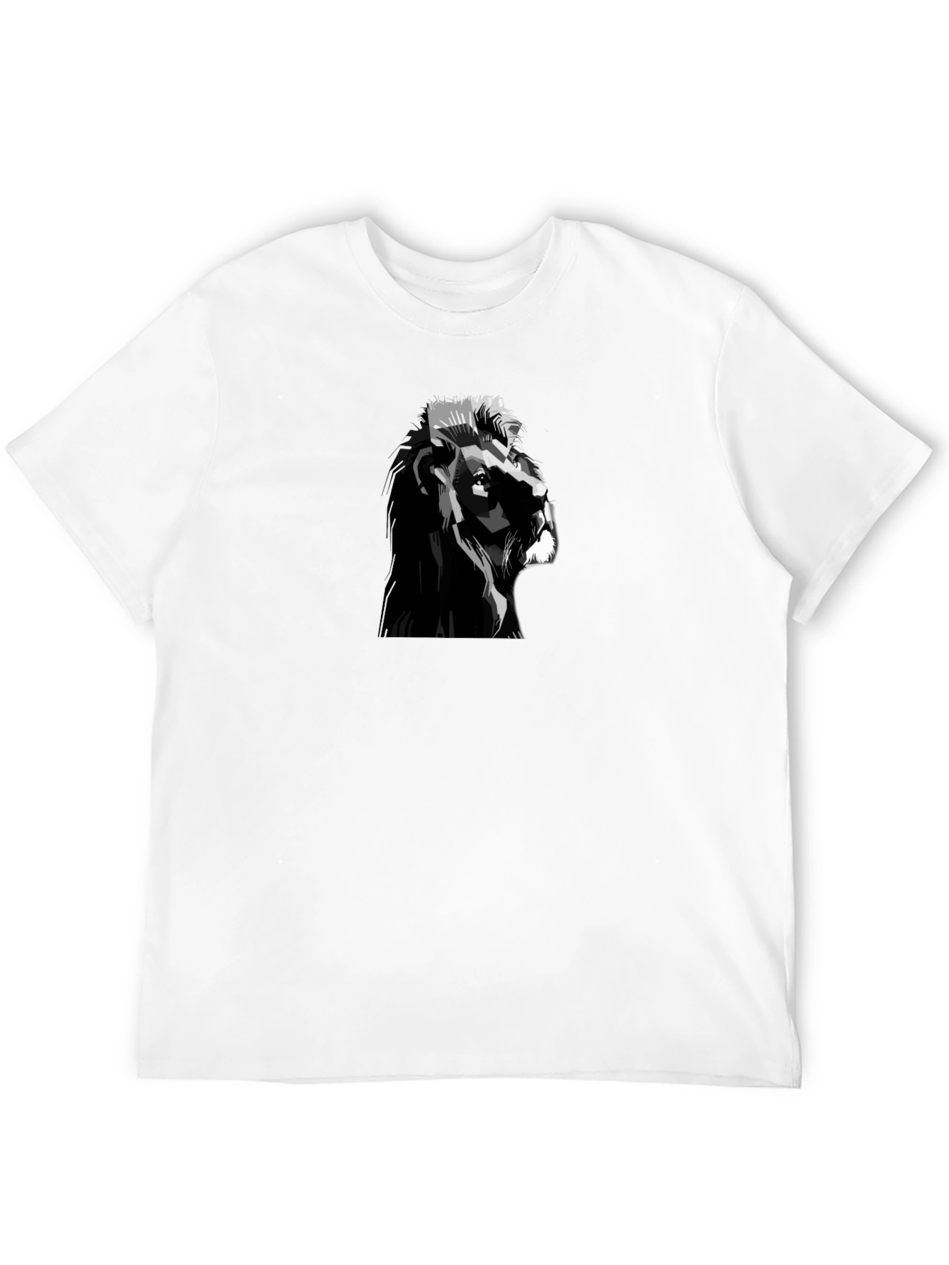 Lion Graphic Tee - Black Crew Neck T-Shirt