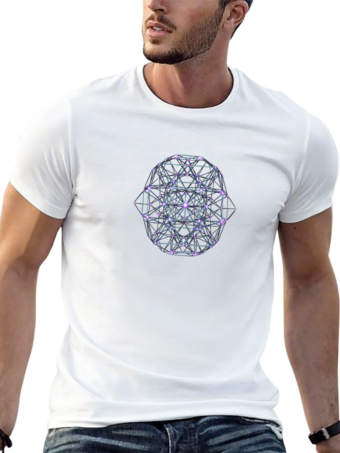 Geometric Design Black T-Shirt