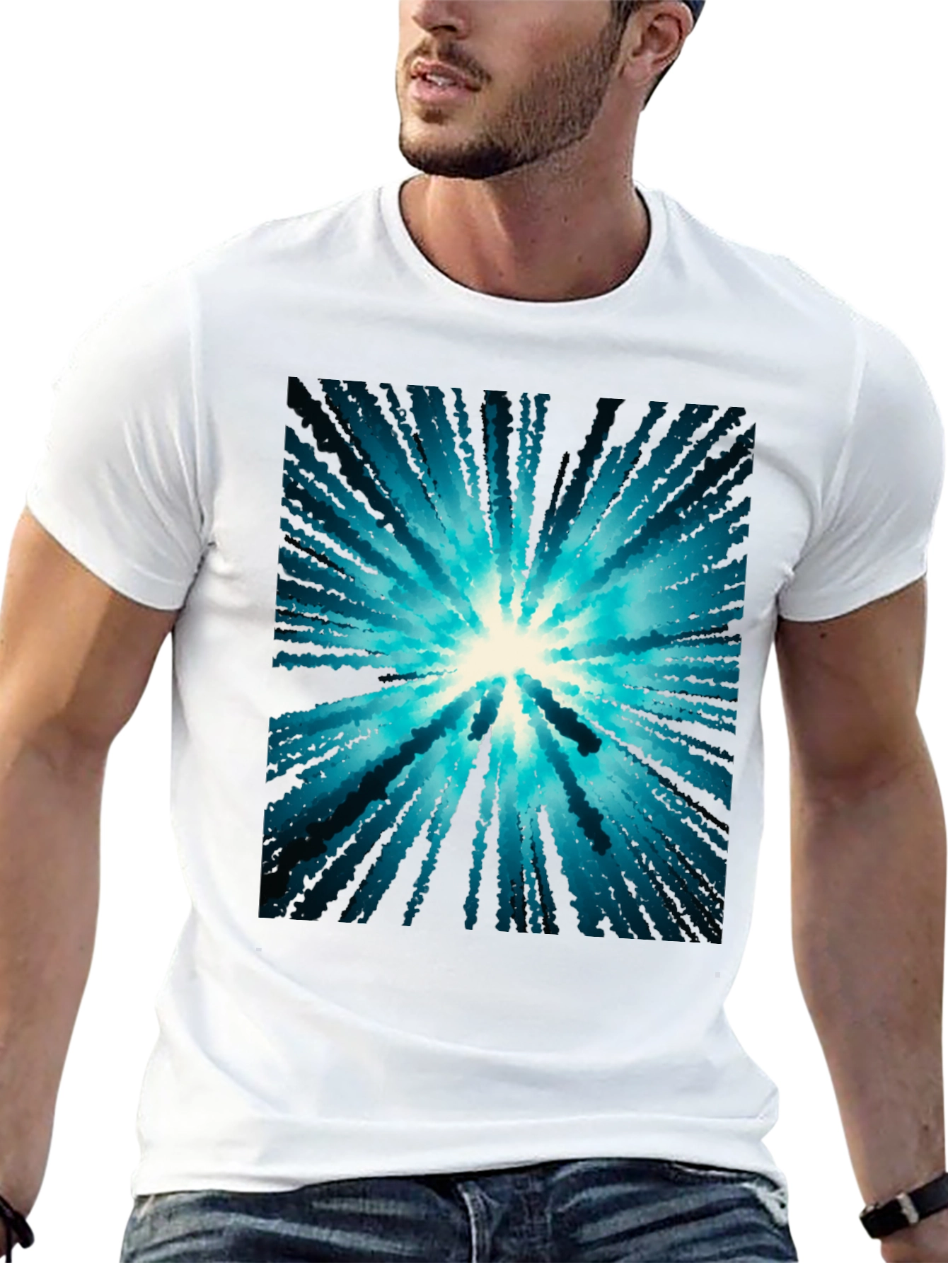 Abstract Burst Black T-Shirt