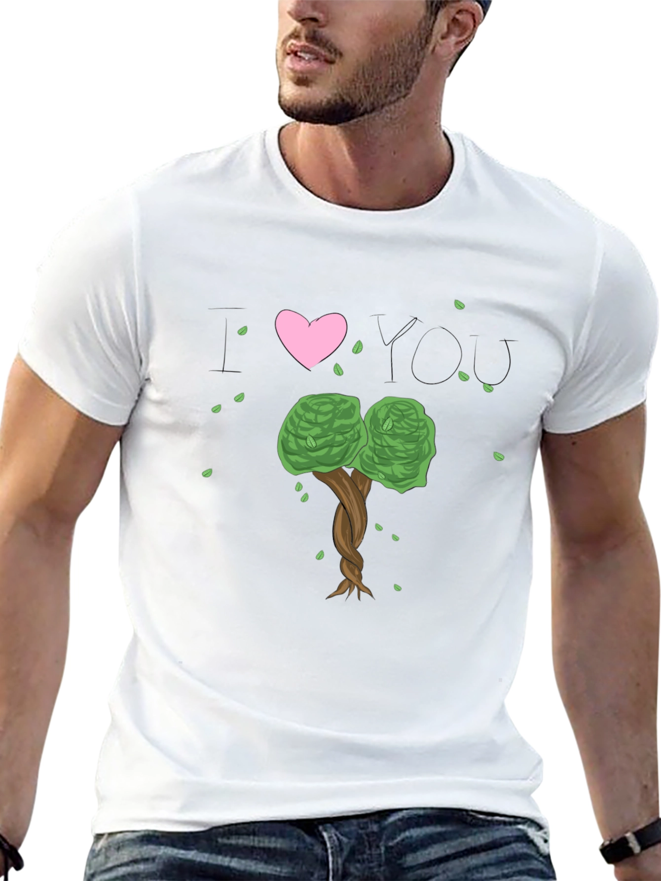 I Heart You Tree Black T-Shirt