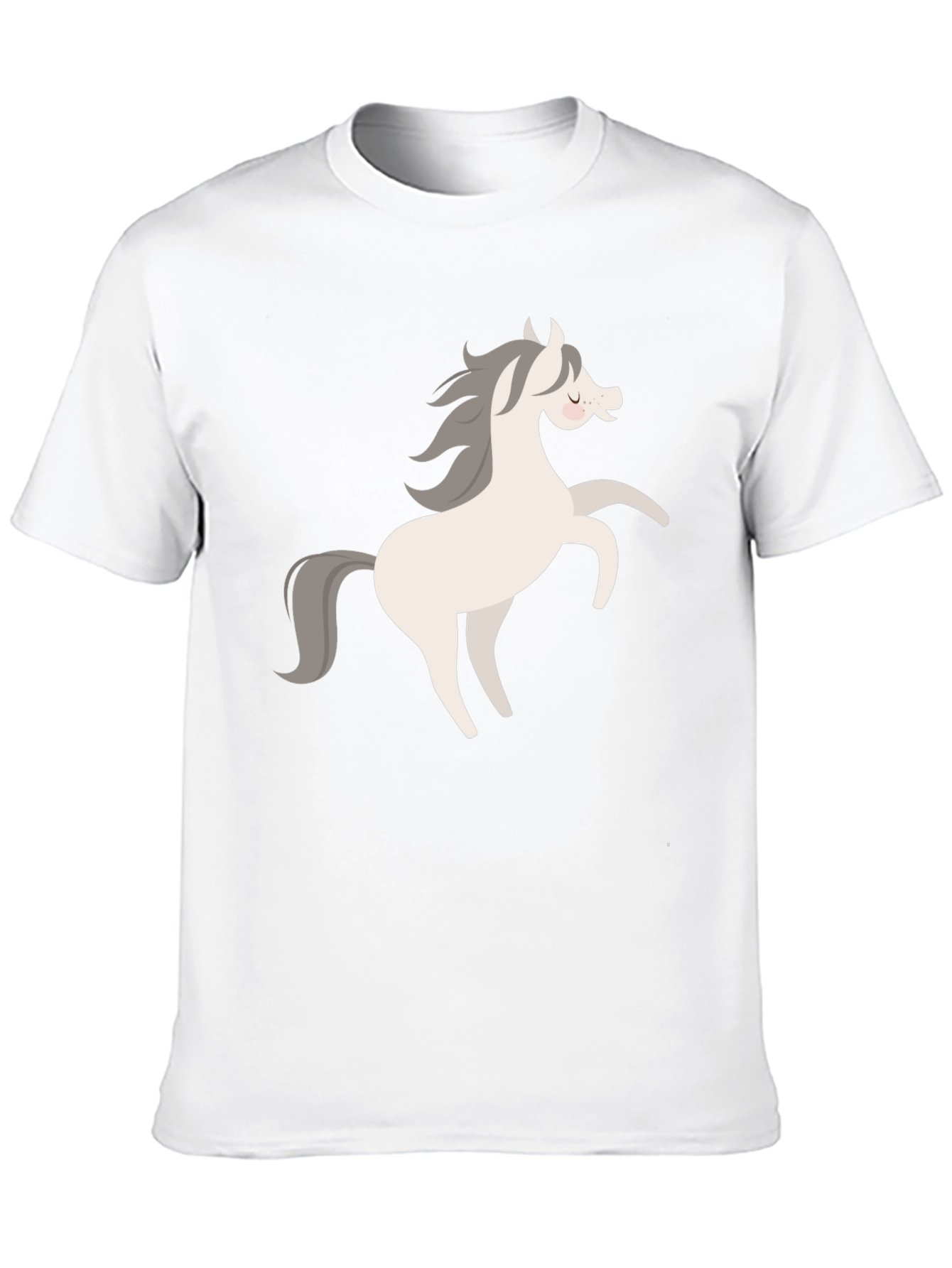 Black Tee with Cartoon Horse Graphic