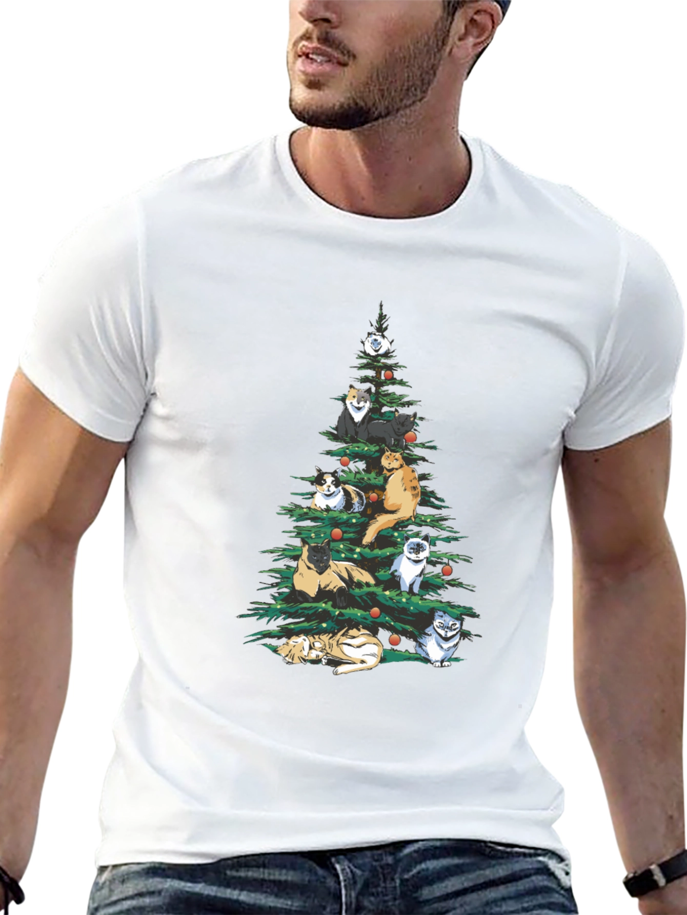 Cat Christmas Tree T-Shirt