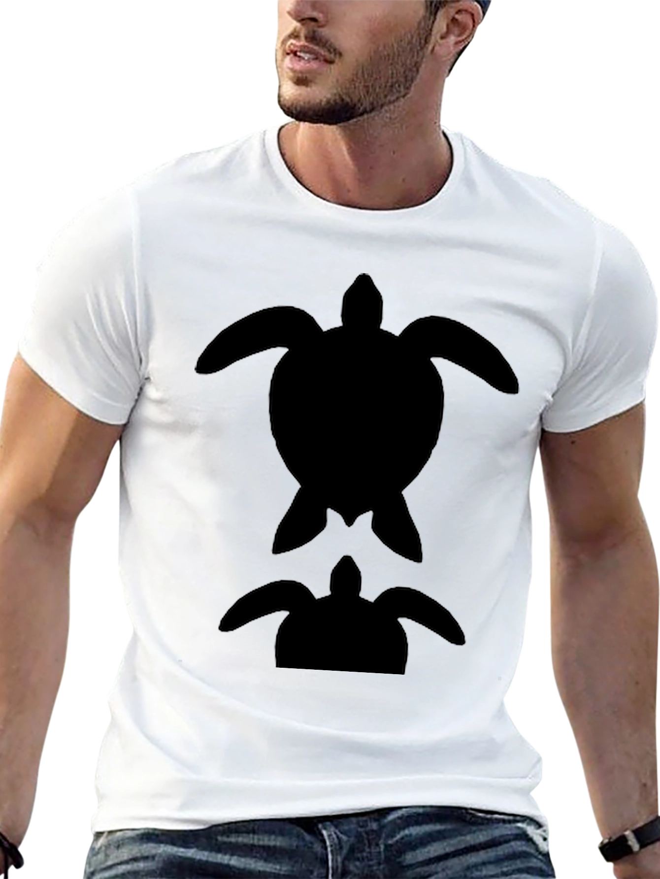 Black Turtle Silhouette Graphic Tee