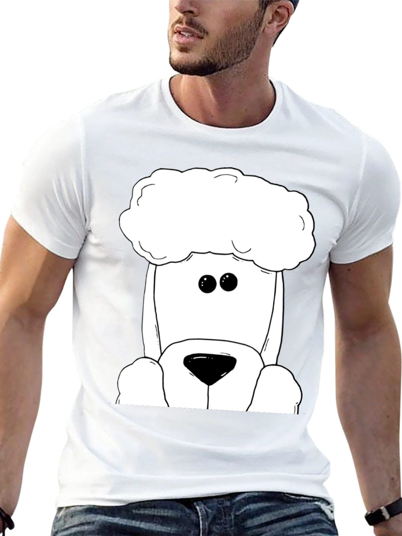 Cartoon Dog Graphic Black T-Shirt