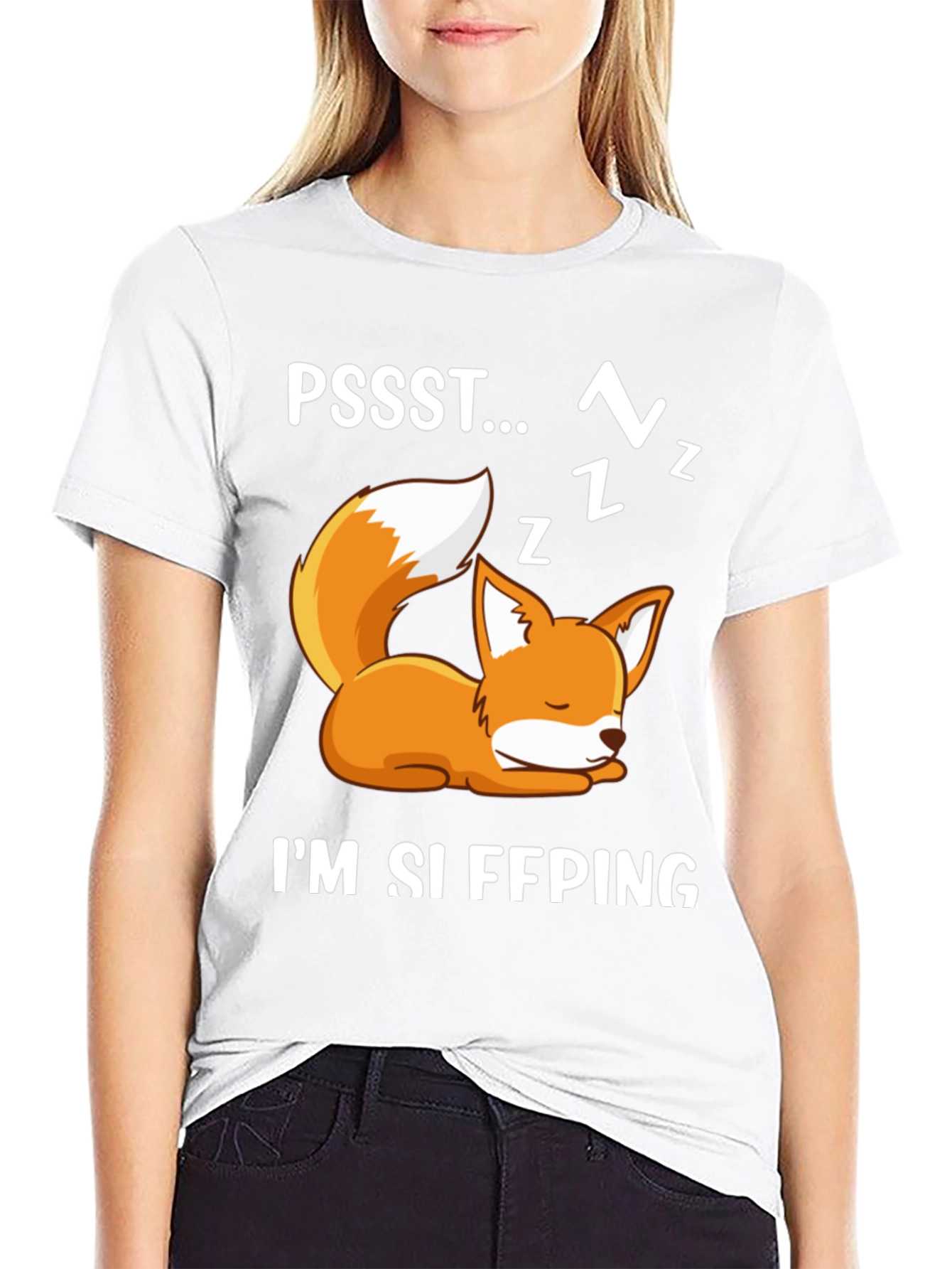 Cute Sleeping Fox T-Shirt - PSSST...Im Sleeping