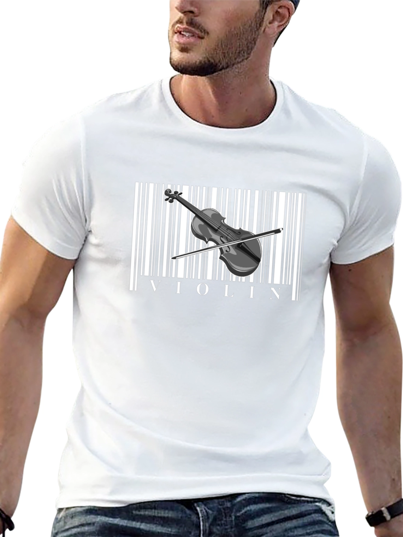 Violin Barcode T-Shirt - Music Lover Tee