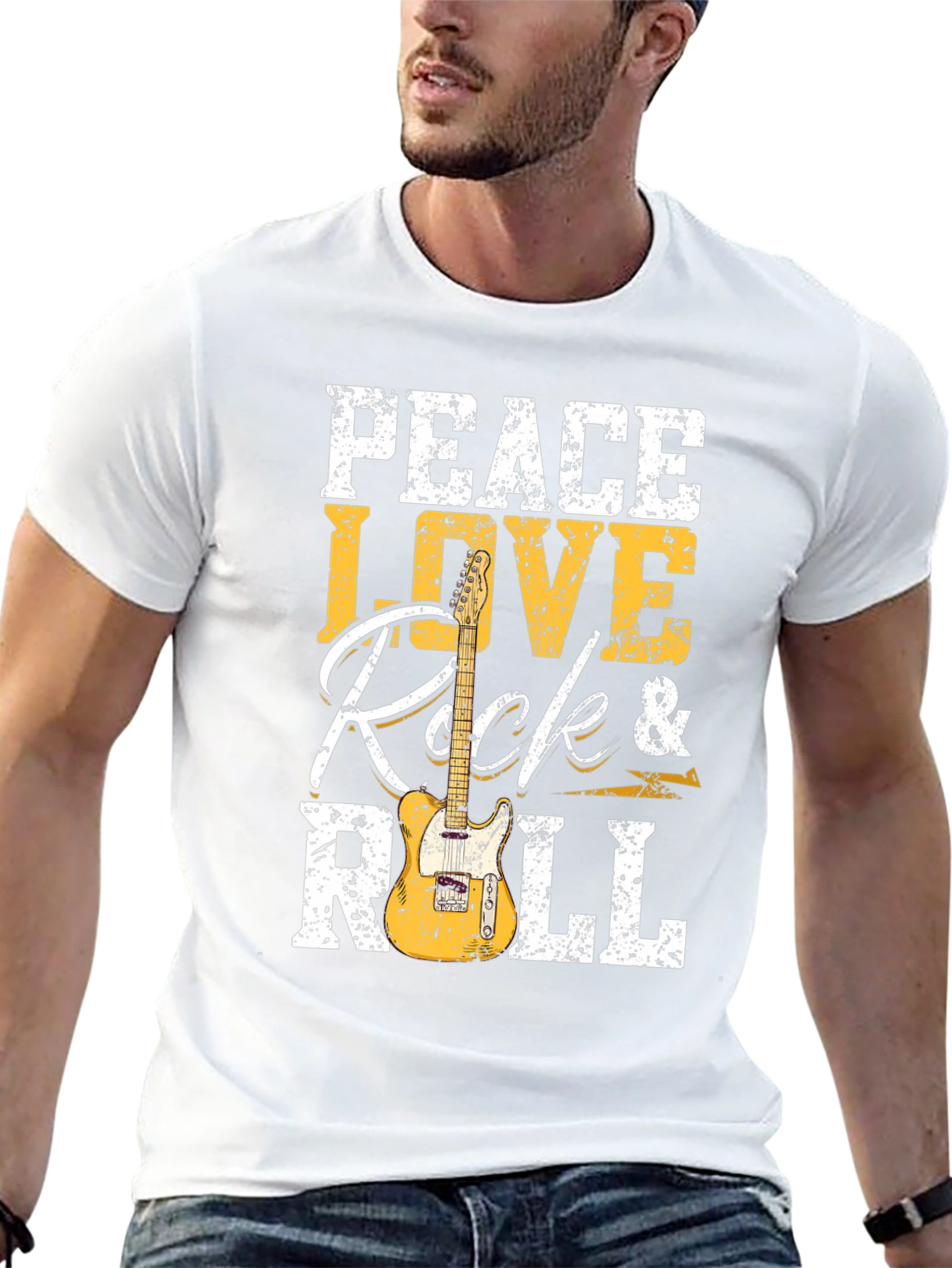 Peace Love Rock & Roll Graphic T-Shirt