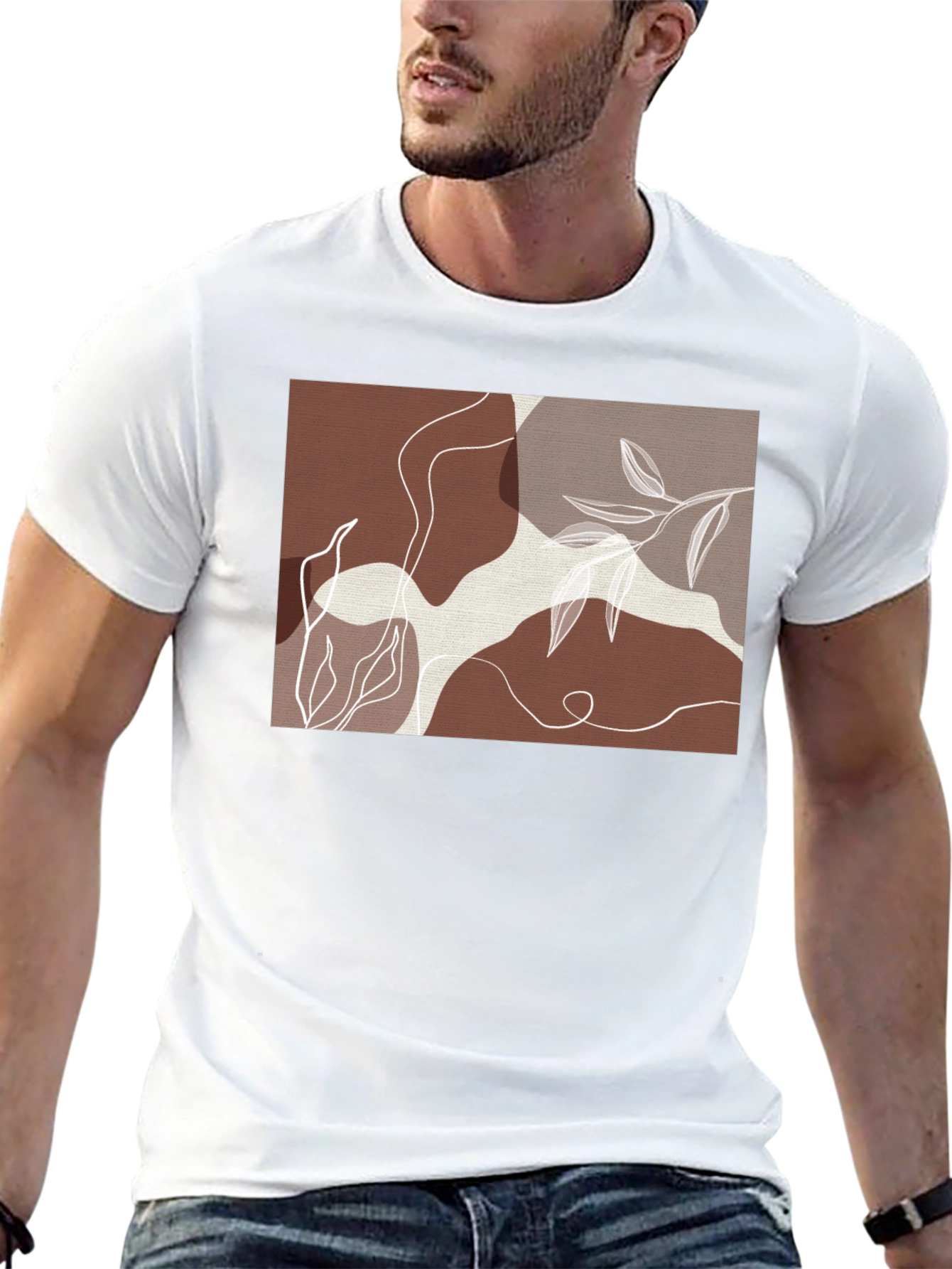 Abstract Botanical T-Shirt - Modern Art Tee