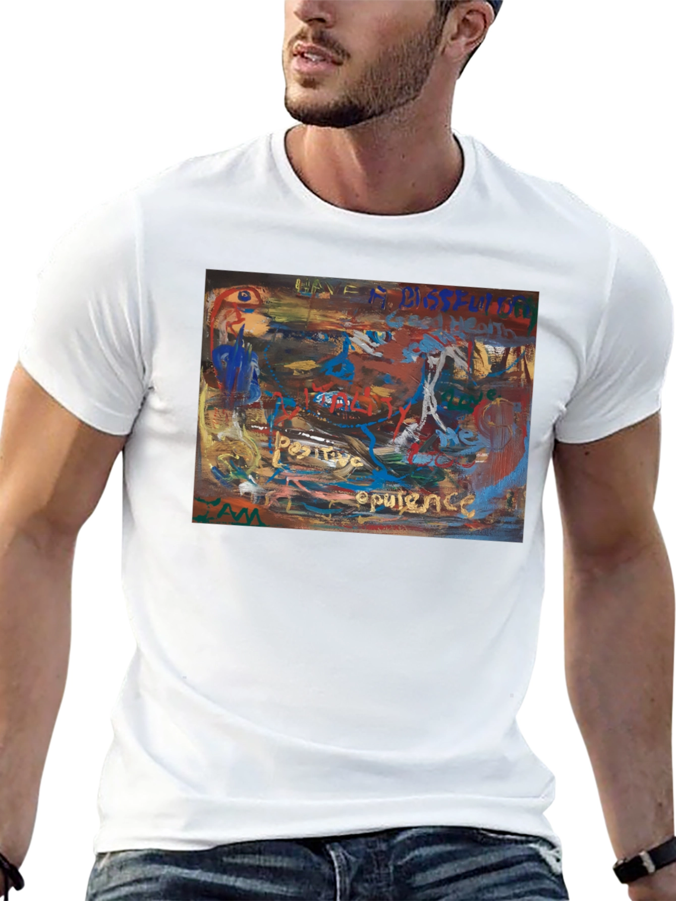Abstract Art Print Crew Neck T-Shirt