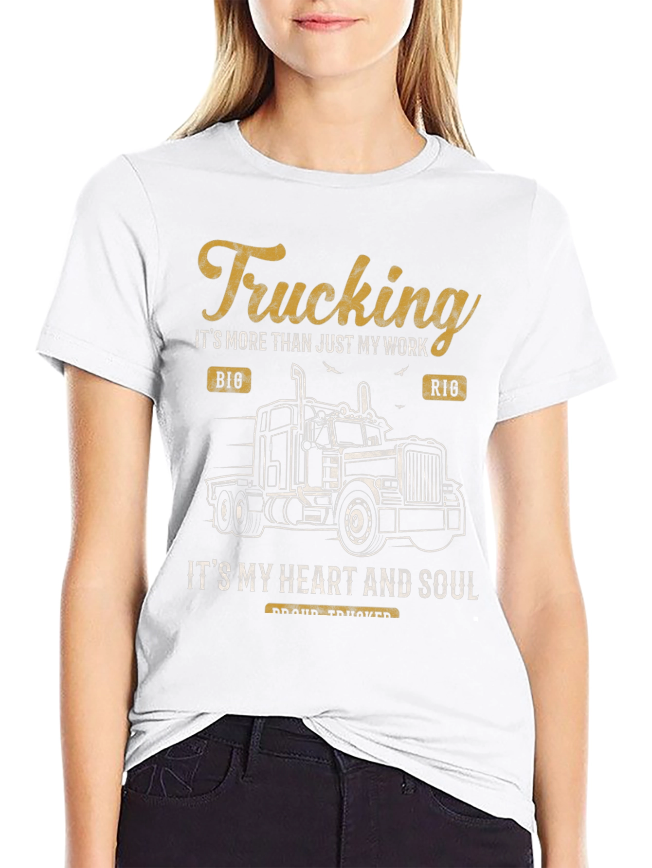 Trucking Heart & Soul Black Graphic Tee