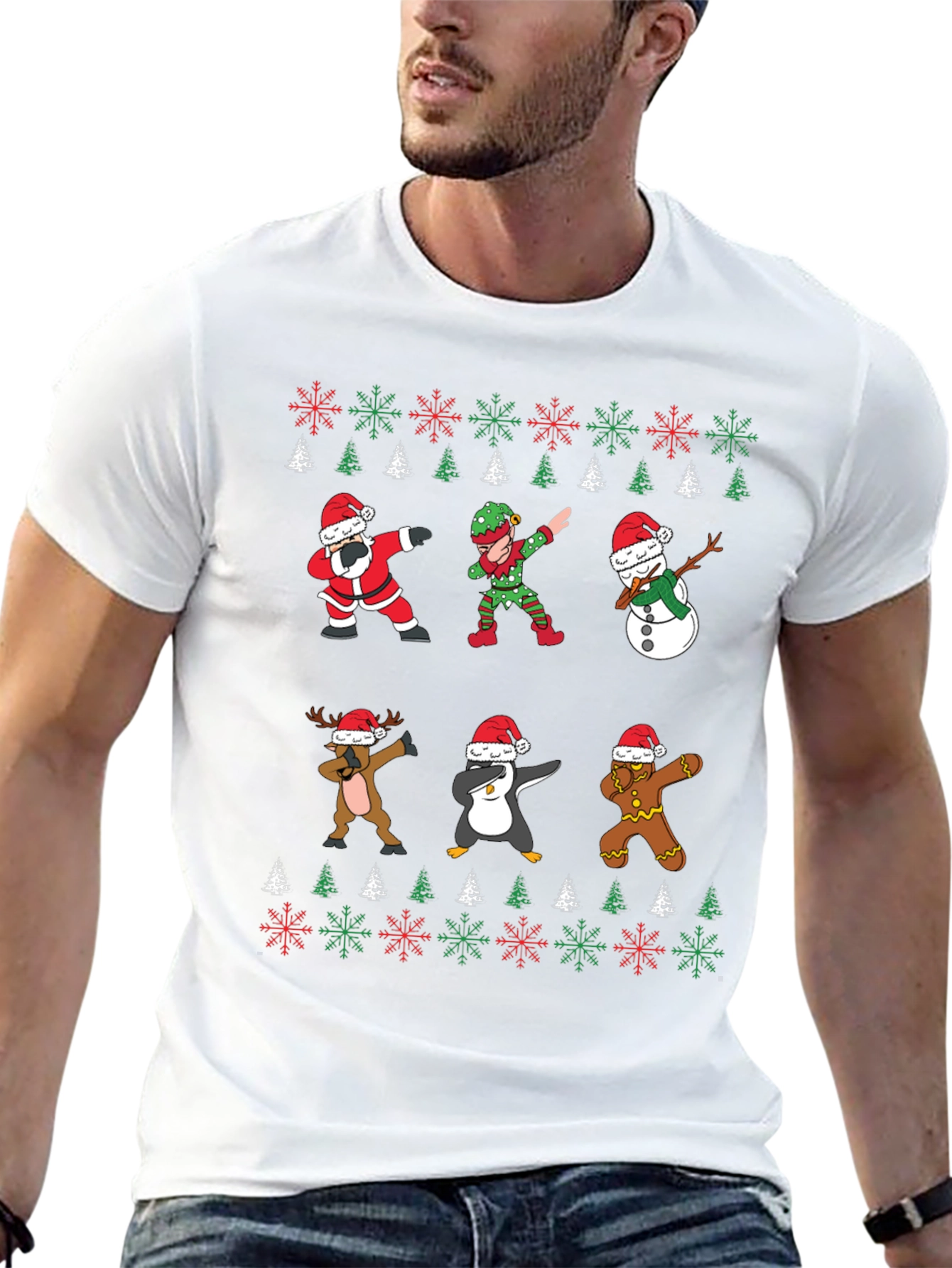 Christmas Dab T-Shirt - Santa Elf Reindeer Penguin