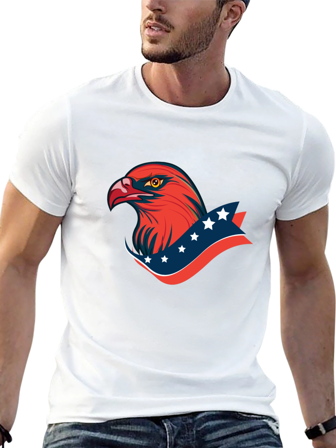 Patriotic Eagle Graphic T-Shirt - Bold American Style