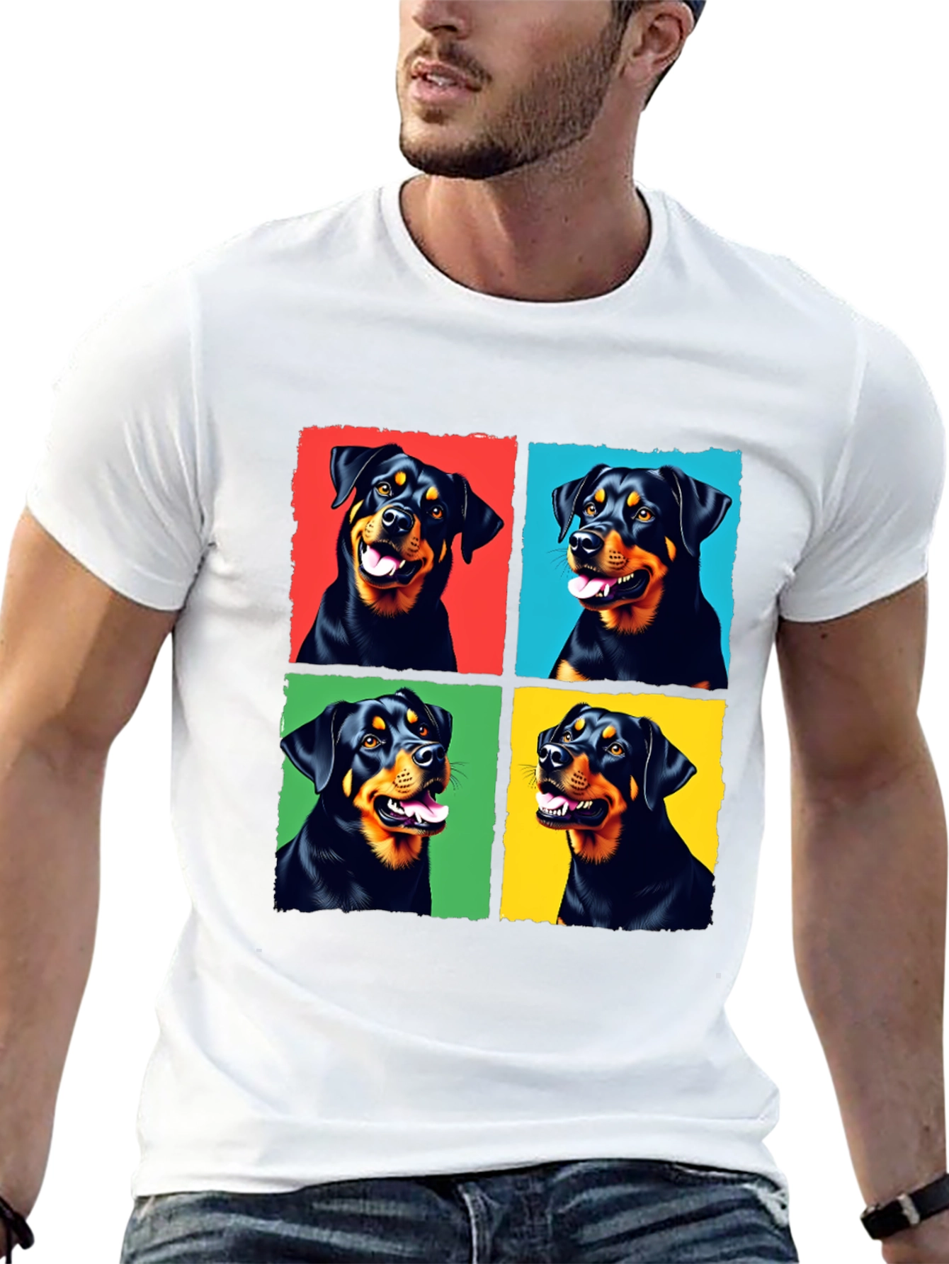 Rottweiler Pop Art T-Shirt - Cute Dog Lover Tee