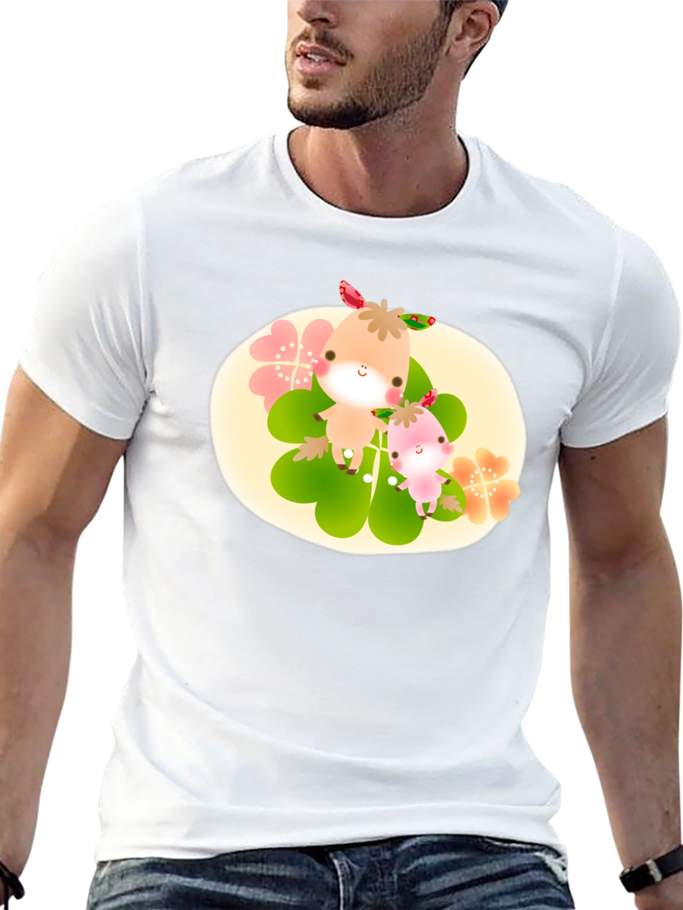 Cute Cartoon Graphic Print Black T-Shirt