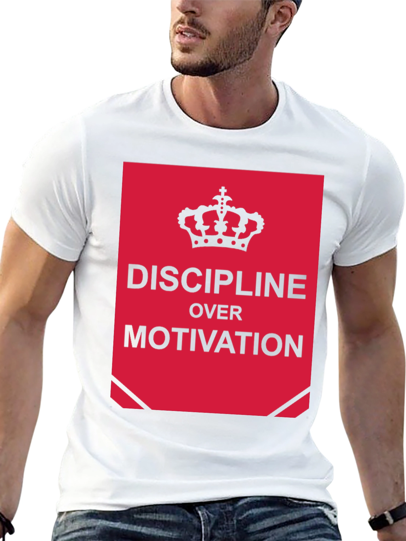 Discipline Over Motivation Graphic Tee - Black