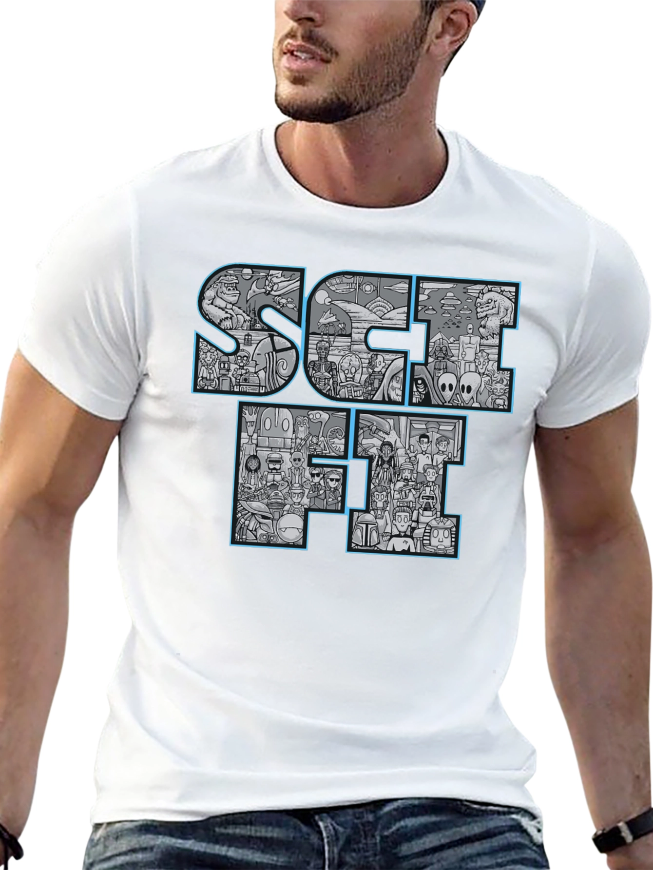 SCI-FI Character T-Shirt - Unique Graphic Tee