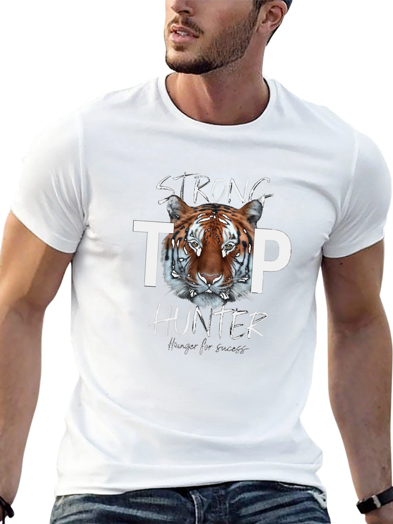 Strong Tiger Hunter Graphic Print Tee