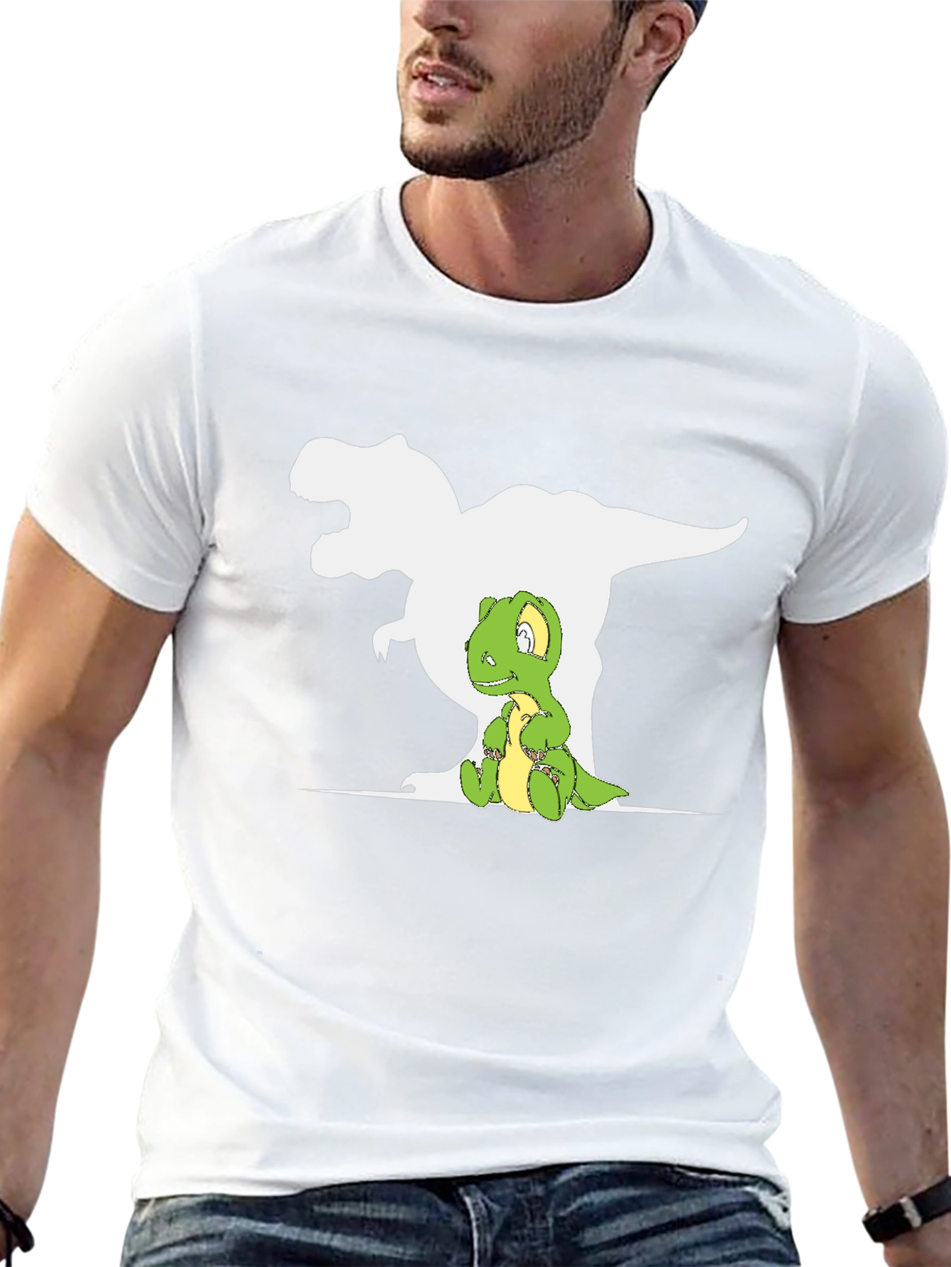 Dino Shadow T-Shirt - Cute T-Rex Graphic Tee