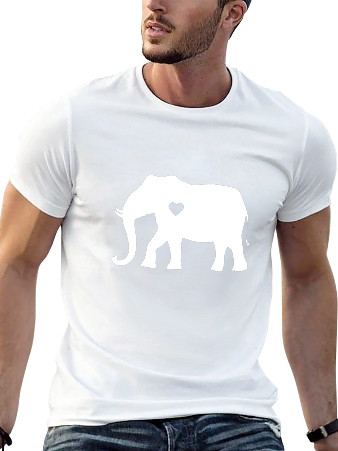 Elephant Heart Graphic Tee - Black Casual Shirt