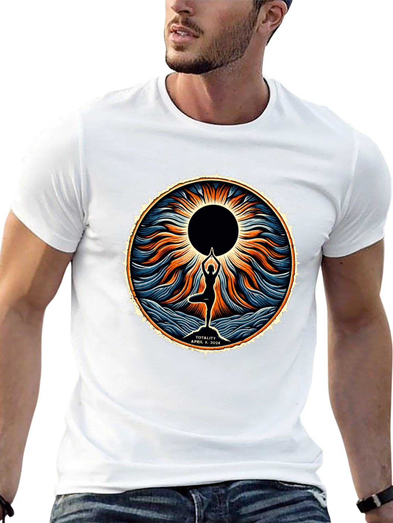 Totality April 8 2024 Yoga Eclipse T-Shirt