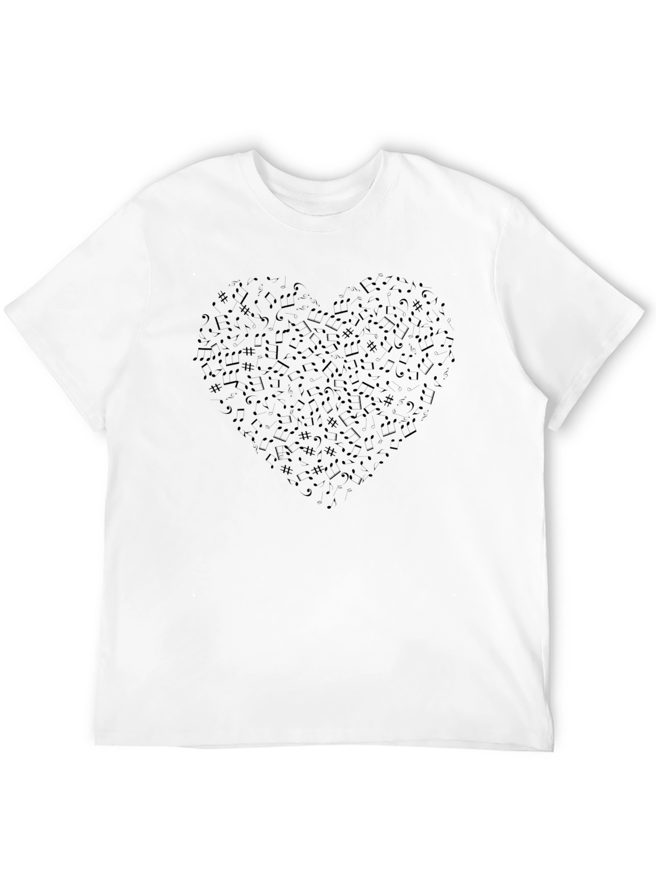 Music Heart Graphic Tee - Stylish Black T-Shirt
