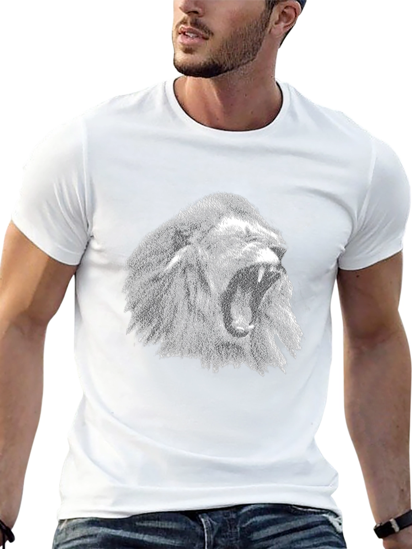 Lion Graphic Tee - Black