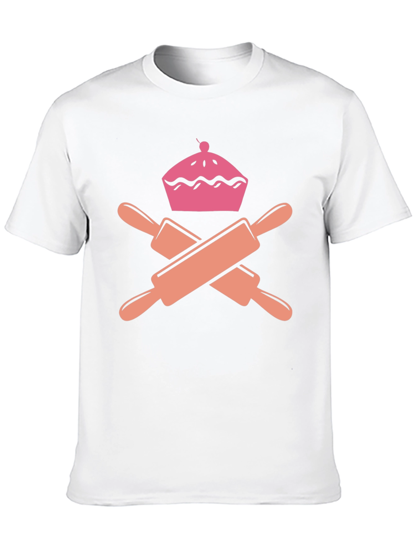 Bakers Black T-Shirt - Rolling Pin & Pie Design