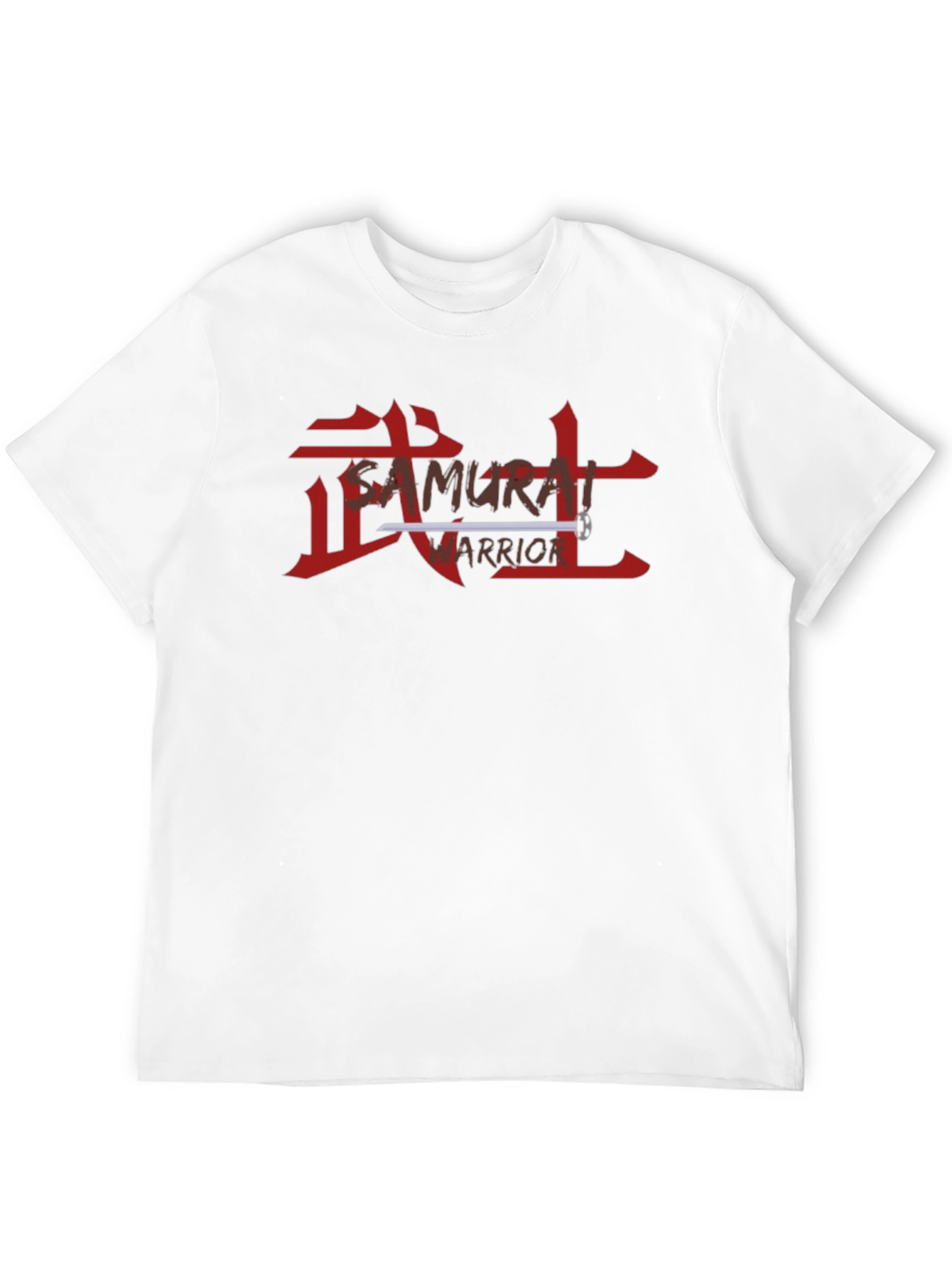 Samurai Warrior Graphic Tee - Black Cotton