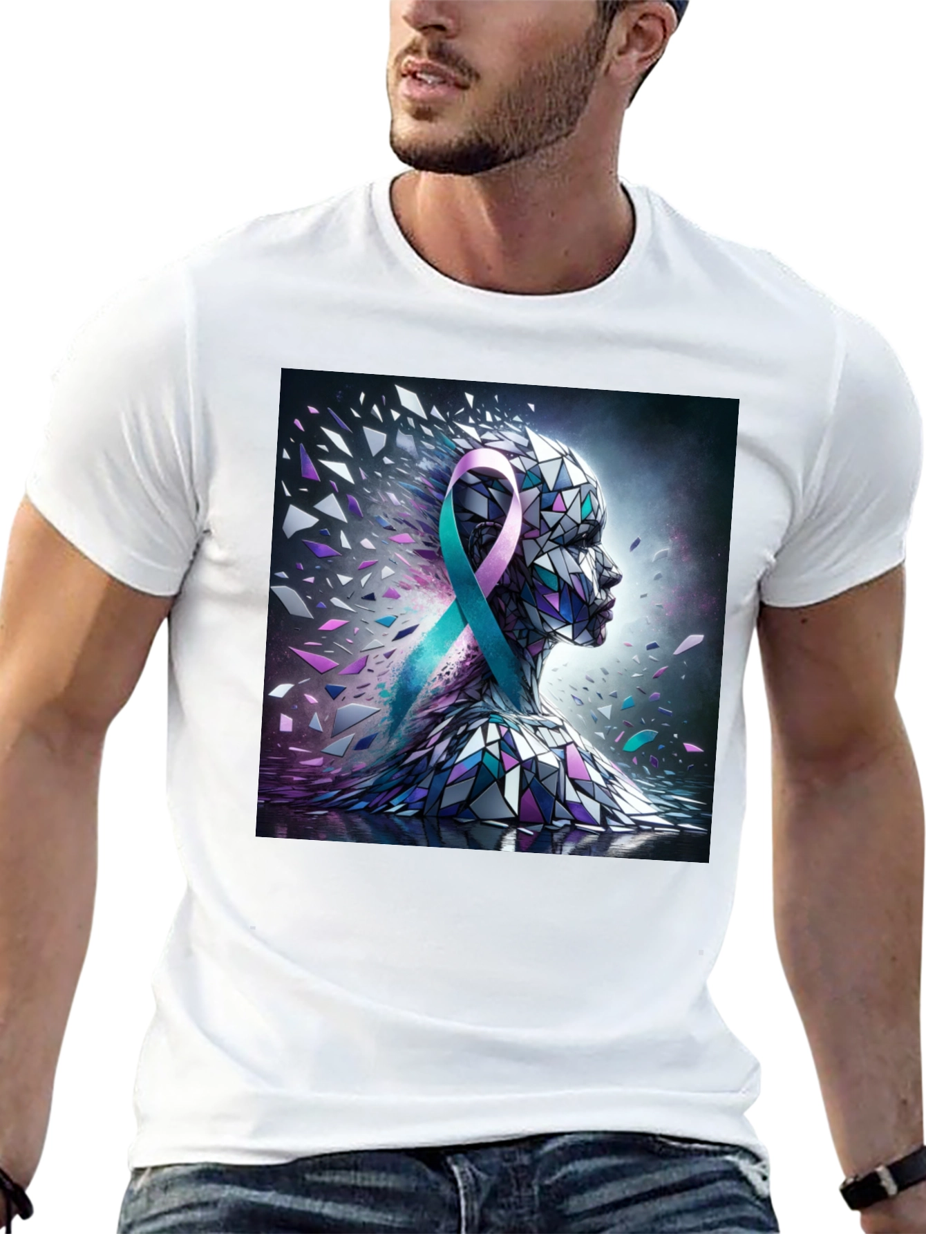 Awareness Ribbon Mosaic Graphic Tee