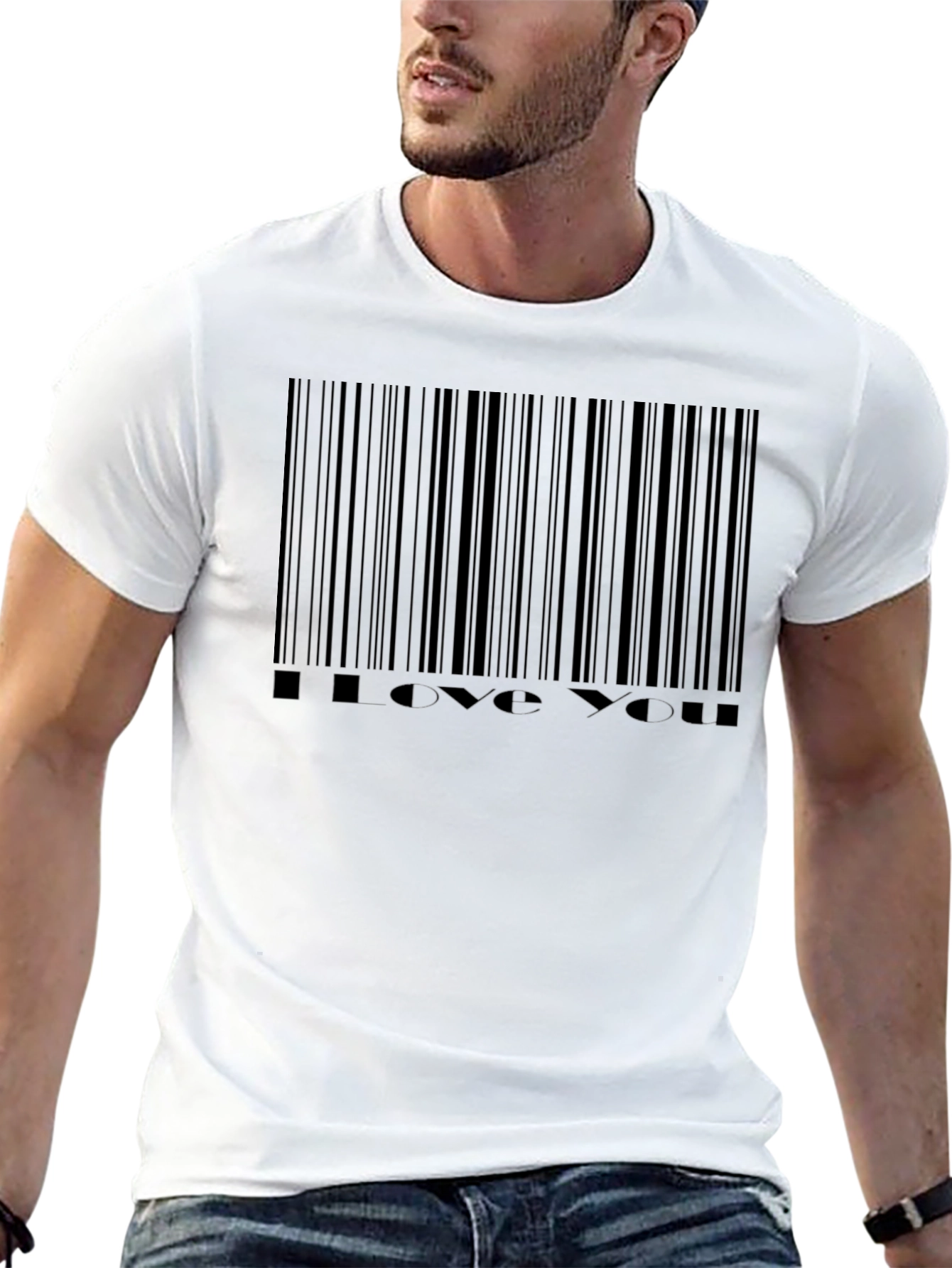 Barcode I Love You Black T-Shirt