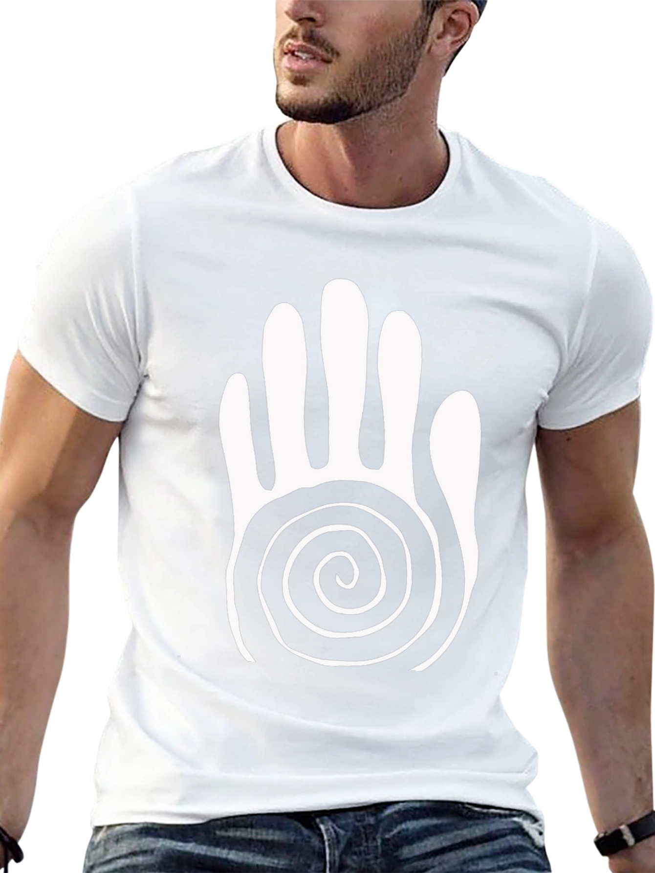 Spiral Hand Graphic Tee - Black Cotton Comfort