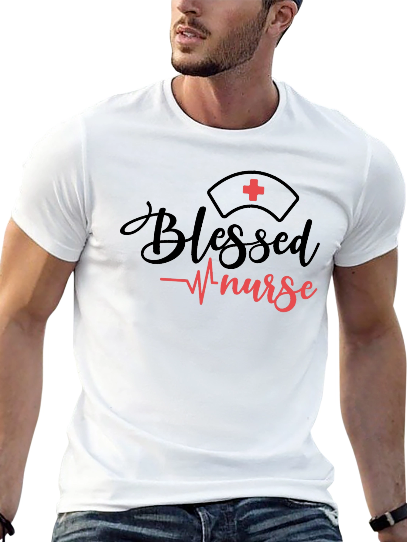 Blessed Nurse Graphic Tee - Black