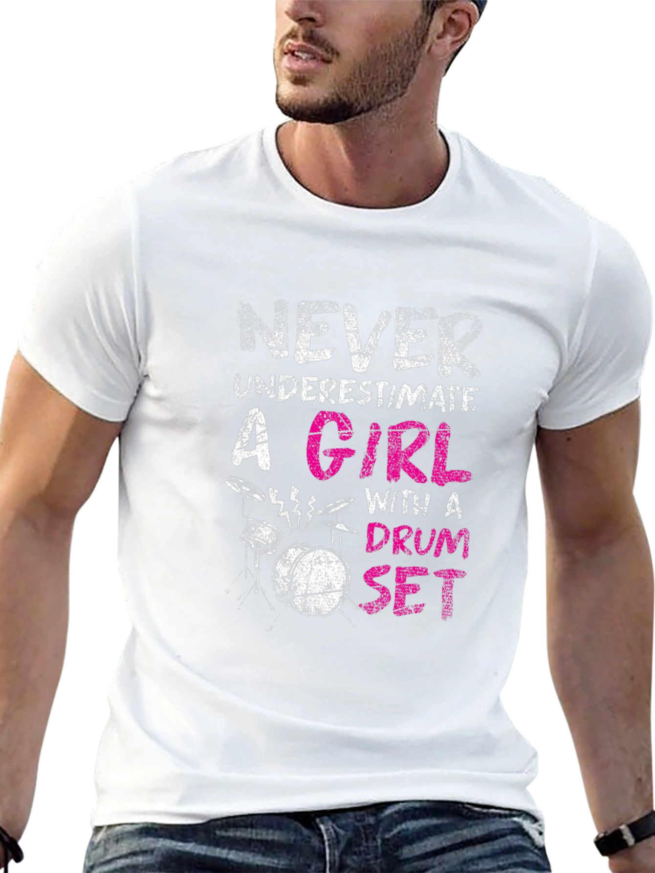 Never Underestimate Drum Set Girl T-Shirt