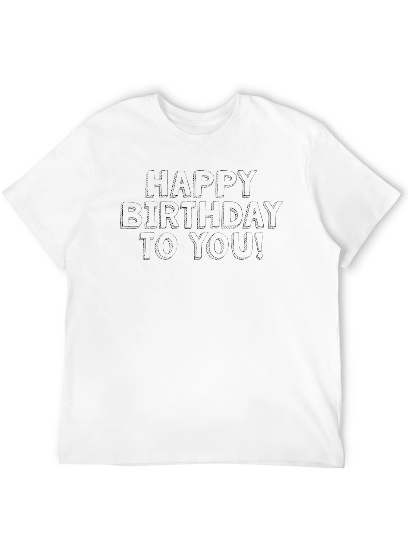 Happy Birthday Graphic Tee - Black Crew Neck Shirt